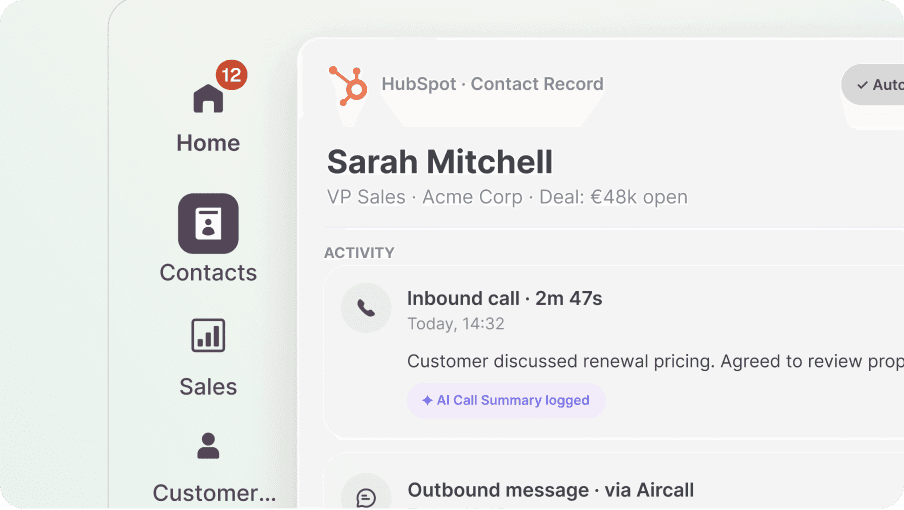 Aircall- The best phone system for HubSpot Free and Starter